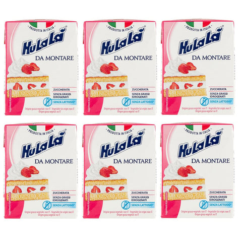 Hulalà Panna da montare zuccherata gesüßtes Süßwarenprodukt Sahne zu montierendes laktosefrei und frei von gehärtetem 6x 200ml italienisch Original