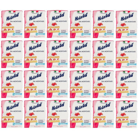 Hulalà Crème Fraîche, Sauerrahm & Sahne Hulalà Panna da montare zuccherata gesüßtes Süßwarenprodukt Sahne zu montierendes laktosefrei und frei von gehärtetem 24x 200ml italienisch Original 8007990406982