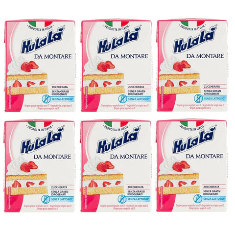 Hulalà Crème Fraîche, Sauerrahm & Sahne Hulalà Panna da montare zuccherata gesüßtes Süßwarenprodukt Sahne zu montierendes laktosefrei und frei von gehärtetem 6x 200ml italienisch Original 8007990406982