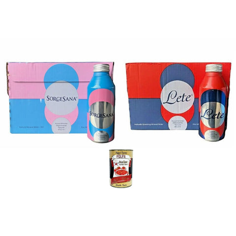 ICON Testpaket Lete-Sorgesana Getränke, Kaffee & Tee ICON Testpaket Lete-Sorgesana 12x Sorgensana Naturwasser 12x Mineral Lete Wiederverwendbares Aluminiumflaschenformat | Natürliches Brausemittel | 24 x 473,2 ml Original italienisch inkl. Italian Gourmet Polpa 400g 80833482