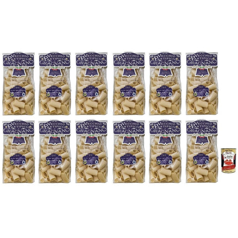 Il Vecchio Nudeln & Pasta Il Vecchio Pastificio di Gragnano Pasta Paccheri Rigati Gragnano IGP Nudeln aus Hartweizengrieß von höchster Qualität 12x 500g italienisch Original 8033406260435