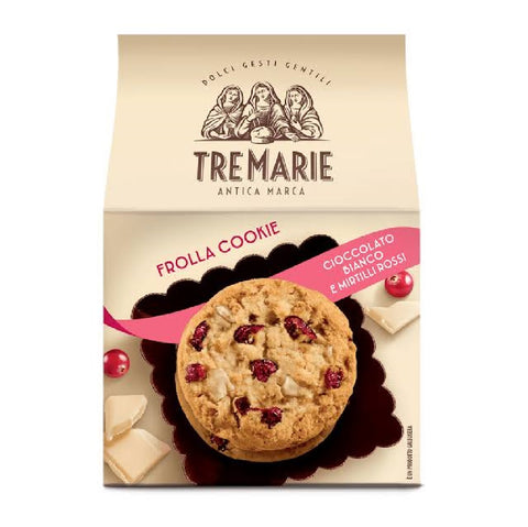4x Tre Marie Frolla Cookie cioccolato bianco e mirtilli Kekse mit Stücken aus weißer Schokolade und Blaubeeren 150 g