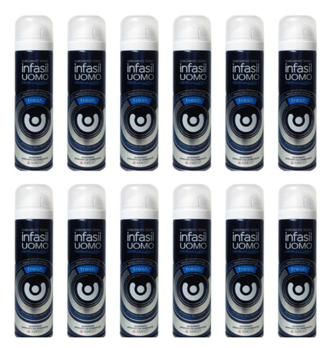 Infasil Deo 12 x Infasil Deo Spray Men Fresh Derma 48h Deo männliche Anti Geruch 8000036016251