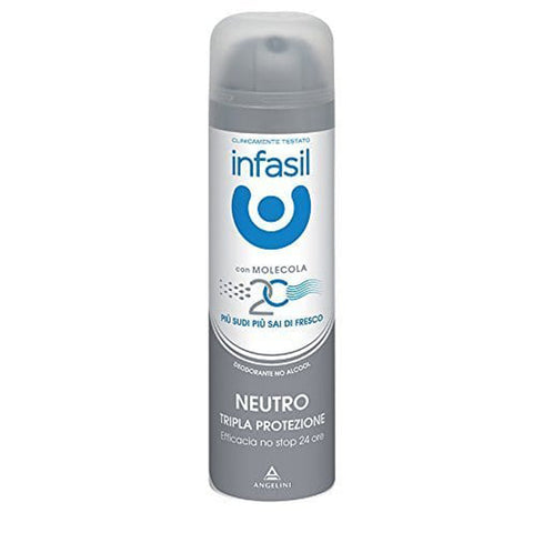 Infasil Deo Person Spray neutral Dreifacher Schutz 2 C 150 ml 6 x Original italienisch