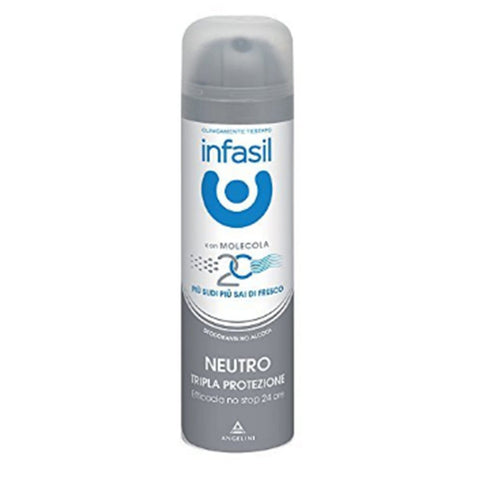 Infasil neutrales Deo Spray dreifacher Schutz Körper Deodorant 6x Original italienisch Pflege