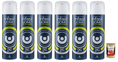Infasil Deo 6x Infasil Uomo Derma48H Deodorante Deo Spray Dry,Trockenes Gefühl, Langanhaltend 150ml + Italian Gourmet Polpa di Pomodoro 400g Dose 8000036021675