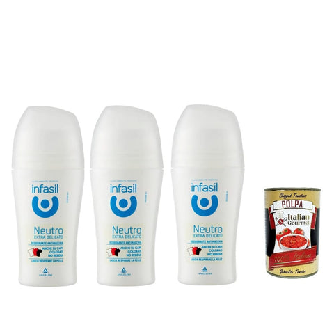 Infasil Deo Infasil Deo Roll On neutral extra sanft ohne Aluminiumsalze Fleckenschutz Deodorant 3x 50 ml italienisch Original 8032804040014