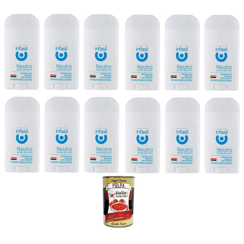 Infasil Deodorant Neutro Extra Delicato Deo Stick Deodorante Ohne Aluminiumsalze 12x50ml Original italienisch Pflege