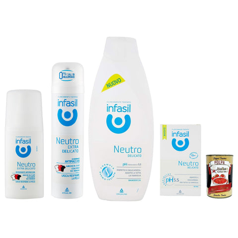 Infasil neutro extra delicato Testpaket, deo spray deodorant vapo, Intimseife dushgel 4 stuck italienisch Original