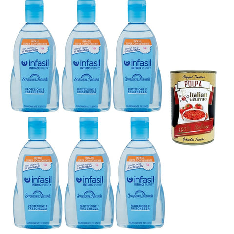 Infasil Duschgel Infasil Infasili Intimo Purity Natürliche Empfindungen, Schutz und Frische 6x 200 ml Duschgel italienisch Original 8032804040014