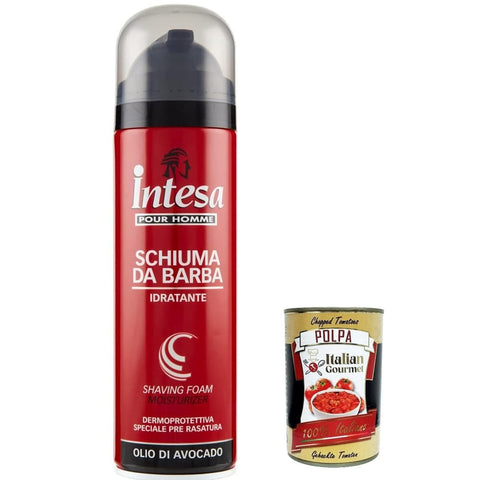 Intesa Schäume Intesa Shaving Foam Pour Homme Idratante Rasierschaum für Männer Mit Avocado und präbiotischem Öl 3x 300 ml italienisch Original 8003510034468