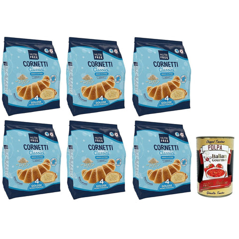 NUTRIFREE Cornetti Classici, Klassische Croissants mit einem zarten Butteraroma 6x200g Original italienisch Gebäck