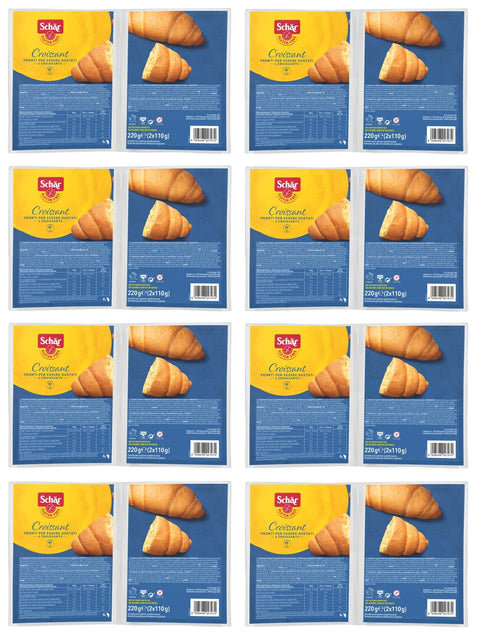 Italian Gourmet Abgepackte Gebäckstücke 8x Dr. Schär Gluten Free Croissant Glutenfreie Packung à 220g, Jede Packung Enthält 4 Croissants à 55g 8008698027974