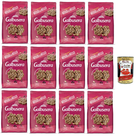Galbusera RisosuRiso panetti con riso Venere, riso integrale soffiato e semi di papavero RisosuRiso Panetti mit Venere-Reis, gepufftem Naturreis und Mohn 12x200