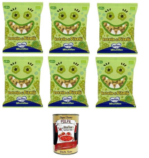 Mellin Rotelle di Piselli Erbsenräder 6x20 g italienisch Original Pastasauce + gratis polpa 400 g