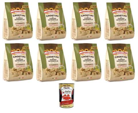 Panealba Crostini Integrali Multipack Vollkorn Crostini 8x168 gr Abgepackte Gebäckstücke italienisch Original
