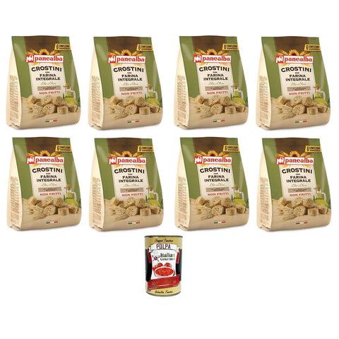 Panealba Crostini Integrali Multipack Vollkorn Crostini 8x168 gr Abgepackte Gebäckstücke italienisch Original