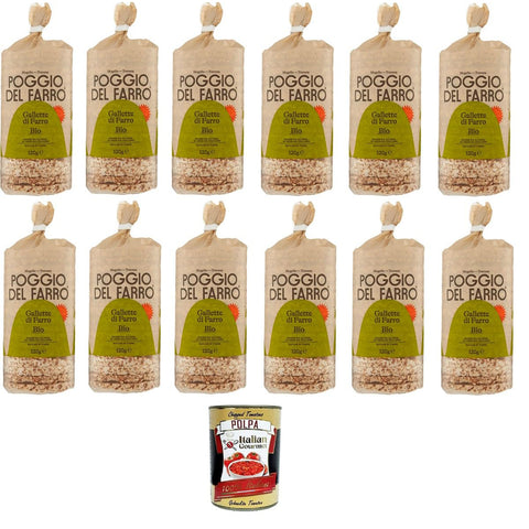 Poggio Del Farro Gallette di Farro Dinkelkekse 12x120 g italienisch Original Pastasauce + kostenlos polpa 400 g