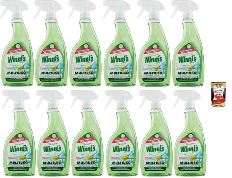 Winni's Hypoallergenes Mehrzweck Reinigungsmittelspray, Reinigungswirkung auf Glas 12x500ml Original italienisch Haushalt