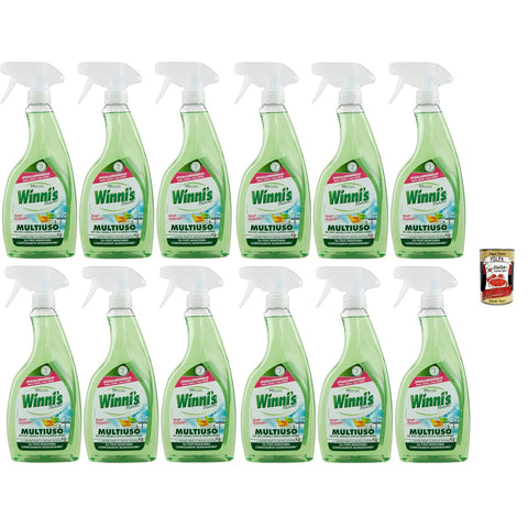 Winni's Hypoallergenes Mehrzweck Reinigungsmittelspray, Reinigungswirkung auf Glas 12x500ml Original italienisch Haushalt