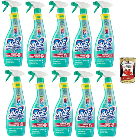 ACE Candeggina Più Gentile +Oxygen Entfettet die Oberflächen des Hauses und hartnäckigste Flecken auf der Wäsche, Spray, 10x 650 ml italienisch Original