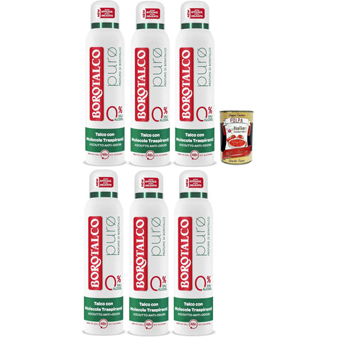 Deodorante Spray Puro, mit Talk mit atmungsaktiven Molekülen 6x150ml Original italienisch Pflege
