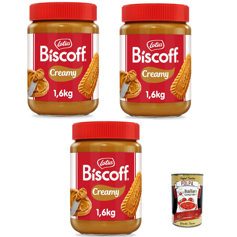 Lotus Biscoff Crema spalmabile Streichcreme auf Basis von Biscoff Cookies 3x1.6 kg Backmarzipan italienisch Original