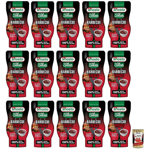 Ariosto Salsa Barbecue Vivace BBQ-Sauce glutenfrei mit einem würzigen und rauchigen Geschmack 100% italienischer Tomaten 315-g-Squeeze Flasche 15x italienisch