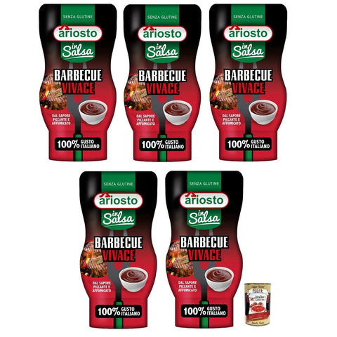 Ariosto Salsa Barbecue Vivace,BBQ Sauce, glutenfrei,mit einem würzigen und rauchigen Geschmack,100% italienischer Tomaten,315 g Squeeze Flasche italienisch Original