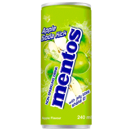 Italian Gourmet Bitter Lemon Mentos Apple Soda, Erfrischungsgetränk mit Apfelgeschmack und Kokosnussgeleestückchen, 24x240 ml + Italian Gourmet polpa 400gr 8032804040014