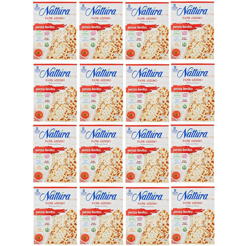 Italian Gourmet Brot & Backwaren 16x Náttúra Senza Lievito Pane Azzimo,Ohne Hefe,Ungesäuertes Brot,Knusprige Brotblätter reich an Ballaststoffen,Hergestellt aus Mehl und Wasser 200g 8000003000481