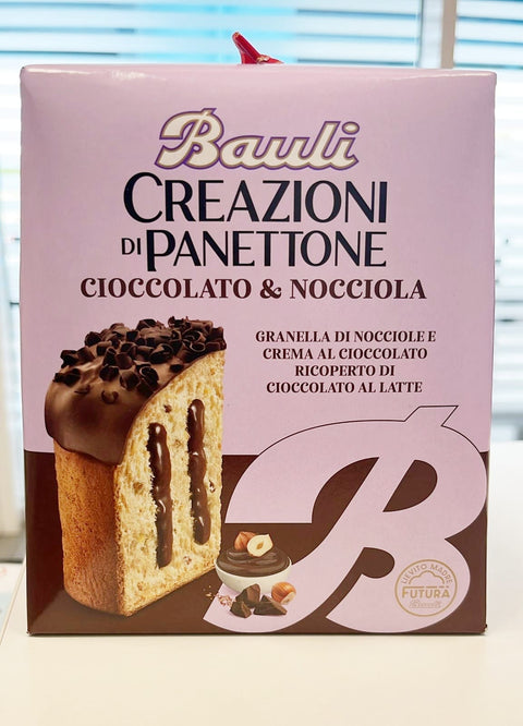 Italian Gourmet Brot & Backwaren 3x Bauli Creazioni di Panettone Cioccolato e nocciola mit Schokolade und Haselnuss 450g