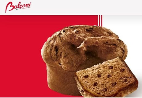 Italian Gourmet Brot & Backwaren Balconi Panettone Gran Moro – Italienischer Panettone mit Kakao-Teig & Schokoladendrops, 12 Stunden natürliche Teigführung, 750 g