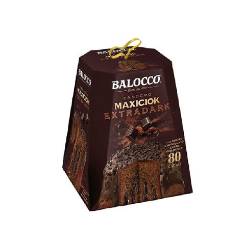 Italian Gourmet Brot & Backwaren Balocco Maxicioc Pandoro Extra Dark – Italienischer Weihnachtskuchen mit extra dunkler Schokolade – 800g – Premium-Tradition aus Italien