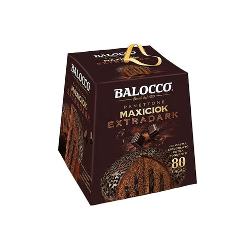 Italian Gourmet Brot & Backwaren Balocco Maxicioc Panettone Extra Dark – Italienischer Weihnachtskuchen mit extra dunkler Schokolade – 800g – Original aus Italien
