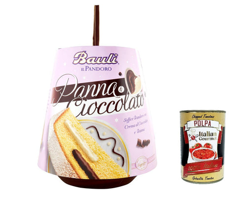 Italian Gourmet Brot & Backwaren Bauli Pandoro Panna & Cioccolato Weicher mit Schokoladencreme und Schlagsahne 750g + Italian gourmet polpa 400g 8001720414384