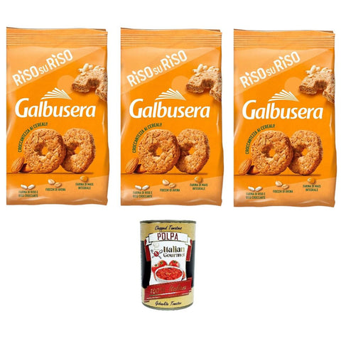 Galbusera Riso su Riso Mürbeteig mit der Leichtigkeit von Reis und der Güte von Getreide 3x 290 gr italienisch Original