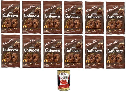 Italian Gourmet Brot & Backwaren Galbusera RISOSURISO Mürbebrot mit Reis, Getreide und Kakao 12x290gr + Italian Gourmet polpa 400g 8002190006895