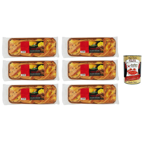 Gecchele treccia con crema pasticcera e gocce di cioccolato Zopf mit Vanillesoße und Schokoladenstückchen 6x300 g italienisch Original Pastasauce + kostenlos polpa
