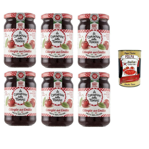 Le Conserve della Nonna Ciliegie dell'Emilia Romagna Emilianische Kirschmarmelade 6x 340 gr italienisch Original