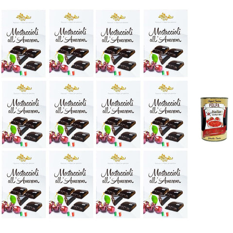 Maja Mini Mustaccioli Gusto Amarena Mini Mustaccioli Schwarzkirschgeschmack, klassisches Weihnachtsdessert 12x200g Original italienisch Gebäck