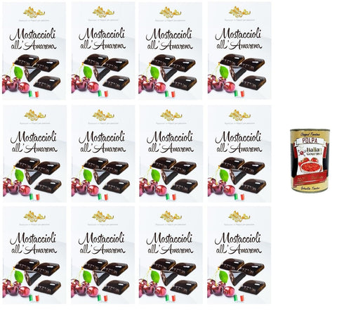 Maja Mini Mustaccioli Gusto Amarena Mini Mustaccioli Schwarzkirschgeschmack, klassisches Weihnachtsdessert 12x200g Original italienisch Gebäck