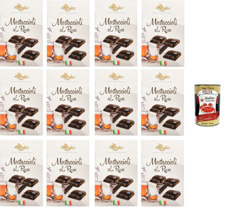 Maja Mostaccioli al Rum Mostaccioli mit klassischem süßem Weihnachtsrum 12x200 italienisch Original Pastasauce + gratis polpa 400 g