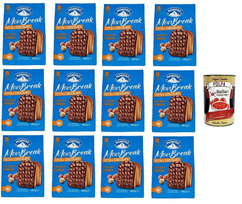 Monviso Monbreak Fetta e cioccolato gianduja Monbreak Scheibe und Gianduja Schokolade 12x180 gr italienisch Original