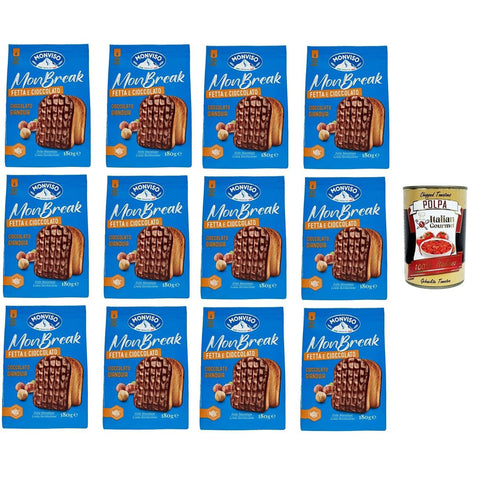 Monviso Monbreak Fetta e cioccolato gianduja Monbreak Scheibe und Gianduja Schokolade 12x180 gr italienisch Original