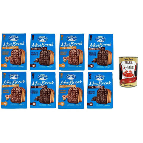 Monviso monbreak Testpaket cioccolato fondente e gianduja dunkle Schokolade und Gianduja 8x180g Original italienisch Gebäck