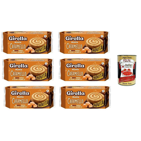 Motta- Girella Caramello Ein neuer Wirbel aus Karamell und Kakao 6x210 g italienisch Original Pastasauce + kostenlos polpa 400 g