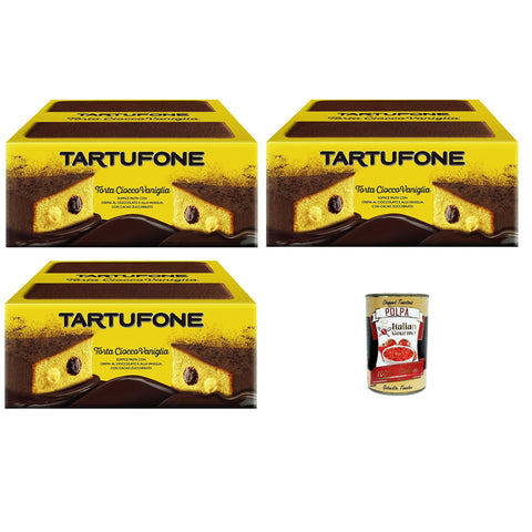 Motta Tartufone CioccoVaniglia doppelte Schokoladen- und Vanillecreme 3x450 g italienisch Original Pastasauce + kostenlos polpa 400 g