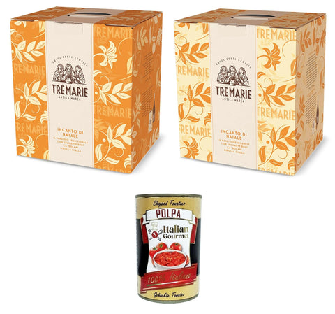 Italian Gourmet Brot & Backwaren Tre marie Testpaket "Incanto Di Natale" Panettone & Pandoro milanese in astuccio Tre Marie „Christmas Enchantment“ Mailänder Panettone & Pandoro 750gr + Italian Gourmet polpa 400g 8032804040014