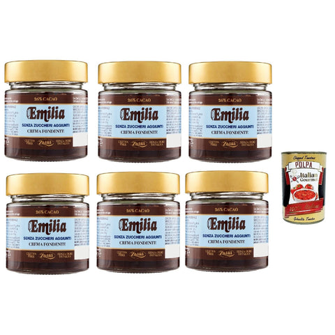 Zaini Emilia Cerma extra fondente senza zuccheri aggiunti, Extra dunkle Brotaufstriche Creme ohne Zucker 6x 200 g italienisch Original